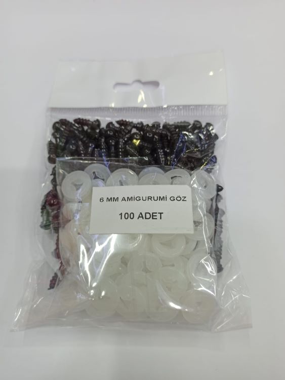 Vidalı Göz 6 mm (50 çift) siyah